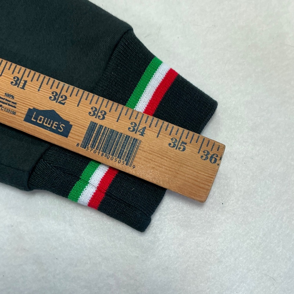 Italia Full Zip Hoodie Mens XL Black Embroidered Italy Flag Tricolor Sweatshirt - Picture 5 of 7